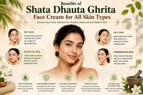 Benefits of Shata Dhauta Ghrita Face Cream for All Skin Types